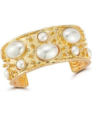 Sphera Milano Faux Pearl Cuff Bracelet - Yellow