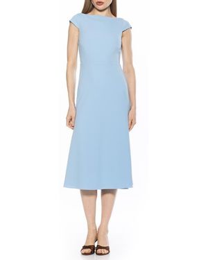 Alexia Admor Loreli Boat Neck Midi Dress - Blue
