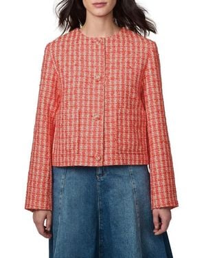 Bernardo Boxy Tweed Jacket - Red