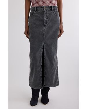 Isabel Marant Odalie Stretch Cotton Corduroy Skirt - Gray