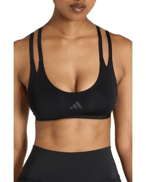 adidas Double Strap Low Impact Sports Bra - Black