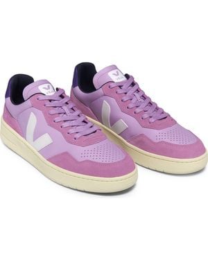 Veja V-90 Leather Sneaker - Purple
