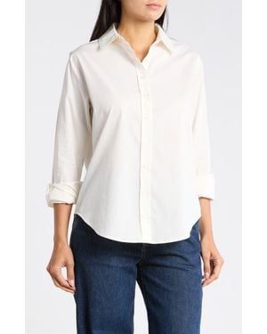 Leith Cotton Button-Down Shirt - White