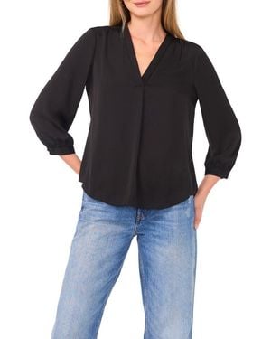 Vince Camuto Rumpled Satin Top - Black