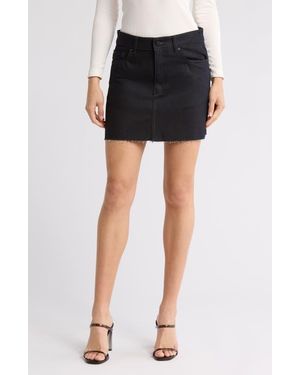 DL1961 Alma Fray Denim Miniskirt - Black