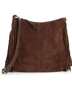 Lucky Brand Bran Nyra Suede Fringe Crossbody Bag - Brown