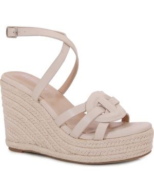 BERNESS Rhiannon Platform Espadrille Wedge Sandal - Gray