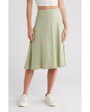 Go Couture Flare Midi Skirt - Green