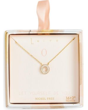 Leith Cubic Zirconia Initial Pendant Necklace - White