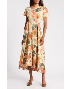 3.1 Phillip Lim Tulip Puff Sleeve Cotton Midi Dress - Multicolor