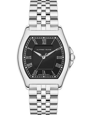 Alfred Sung Stainless Steel Bracelet Watch - Black