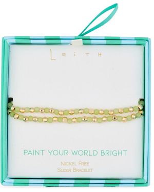 Leith Beaded 2-Row Slider Bracelet - Blue