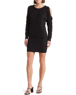 Go Couture Cold Shoulder Body-Con Jersey Dress - Black