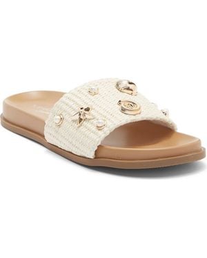 Top Moda Daneia Raffia Slide Sandal - White