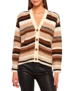 Ramy Brook Caroline Stripe Cardigan - Black