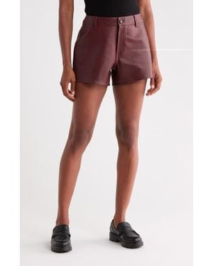 DL1961 Zoie Leather Shorts - Red