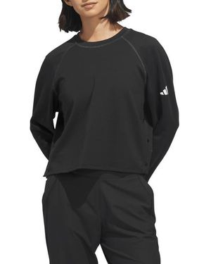adidas Beyond The Course Side-Snap Sweatshirt - Black