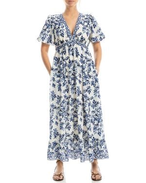 max studio v-neck empire waist dress MAX STUDIO V-neck Tiered Empire Waist Maxi Dress
