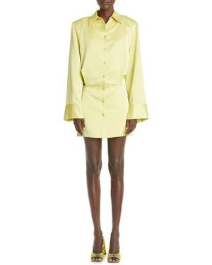 The Attico Margot Long Sleeve Mini Shirtdress - Yellow