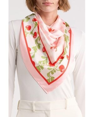 Steve Madden Tomato & Lobster Print Square Scarf - Pink
