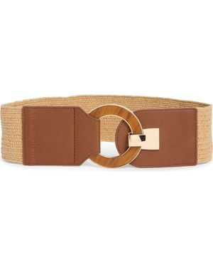 Vince Camuto Resin Buckle Stretch Woven Belt - Brown