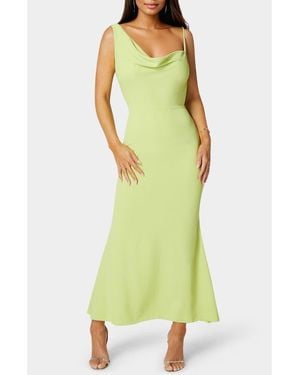 Bebe Airflow Cowl Neck Maxi Dress - Yellow