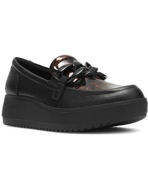 Clarks Zylah May Chain Wedge Loafer - Black