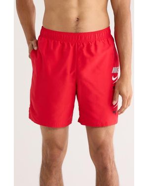 Nike 7-Inch Volley Swim Trunks - Red