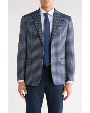 Duchamp Slim Fit Plaid Sport Coat - Blue