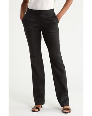Diane von Furstenberg Calliope Stretch Cotton Straight Leg Pants - Black