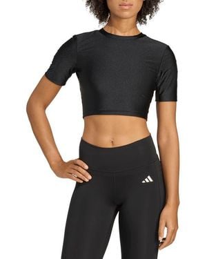 adidas Performance Short Sleeve Crop T-Shirt - Black