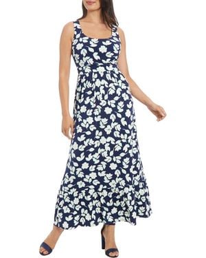 London Times Floral Maxi Dress - Blue
