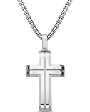 EDFORCE Inlay Cross Pendant Necklace - Metallic