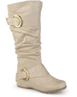 Journee Collection Jester Side Buckle Tall Boot - Natural