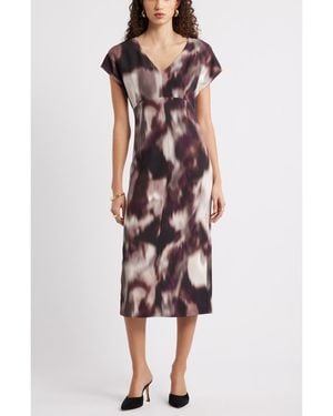 Nordstrom Print Midi Dress - Red
