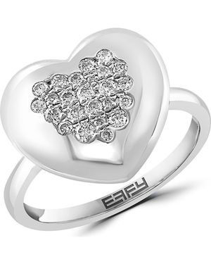 Effy Diamond Pavé Heart Ring - Metallic