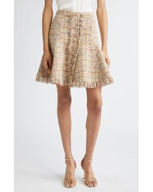 Cinq À Sept Adeline Metallic Bouclé Skirt - Natural