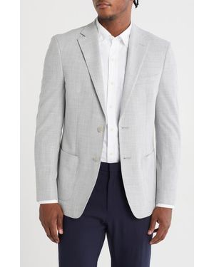 Calvin Klein Heather Crosshatch Notch Lapel Sport Coat - Gray