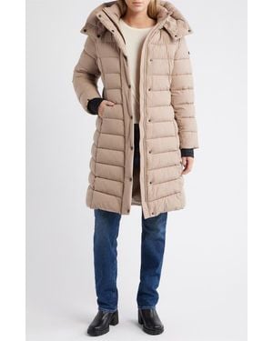BCBGMAXAZRIA Water Resistant Hooded Puffer Jacket - Natural