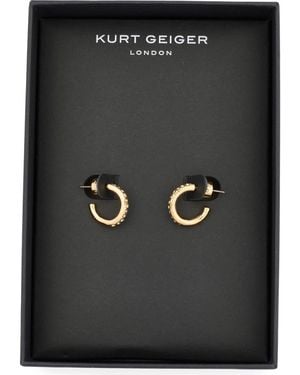 Kurt Geiger Pavé Crystal Mini Huggie Hoop Earrings - Black