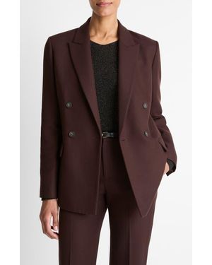Vince Double Breasted Blazer - Brown