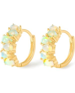 YS GEMS Opal Huggie Hoop Earrings - Metallic