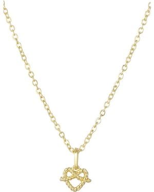 Adornia 14K Plated Preztel Heart Pendant Necklace - Metallic