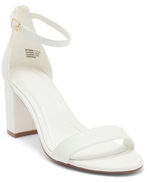 BP. Frenchie Block Heel Ankle Strap Sandal - White