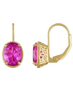 FZN Oval-Cut Peridot Drop Earrings - Pink