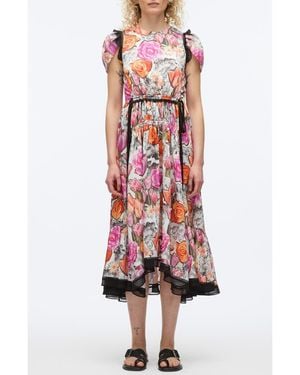 3.1 Phillip Lim Floral Collage Dress - Red