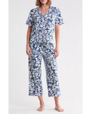 Pj Salvage Floral Jersey Pajamas - Blue