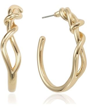 Ettika Twisted Medium Hoop Earrings - Metallic