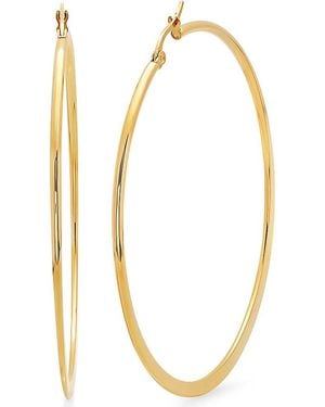 HMY Jewelry 18K Plated Hoop Earrings - Metallic