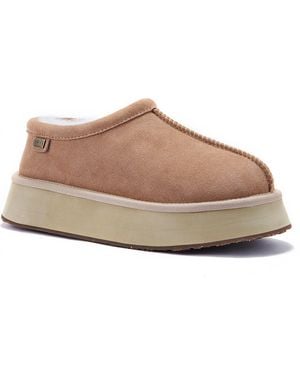 Australia Luxe Outback Genuine Shearling Platform Slipper - Natural